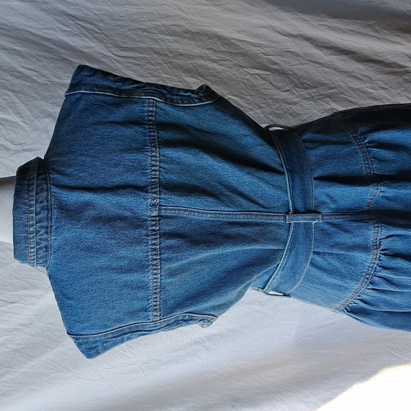 Women's Blue Denim Belted Midi Western Dress Size 8 Blue - Picture 8 of 16